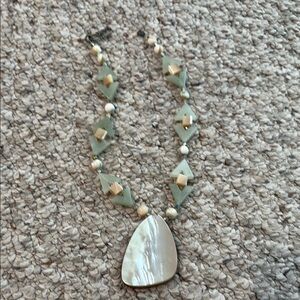 Elegant Green and Cream Necklace